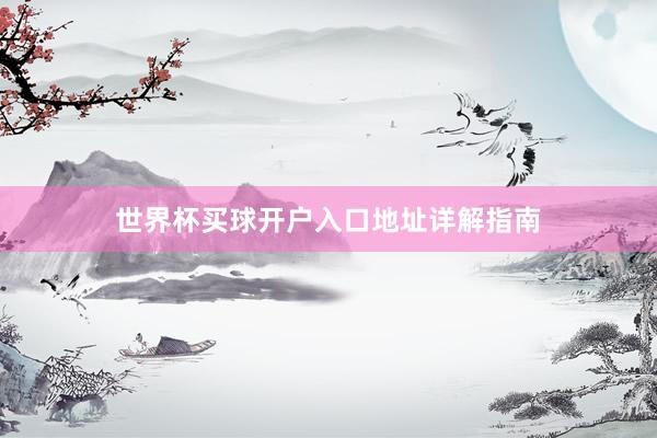 世界杯买球开户入口地址详解指南